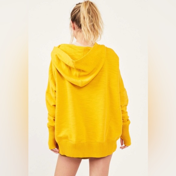 NWT Free People FP Movement Honey Dove Swaying Sunflowers Yellow Pullover Hoodie - Picture 6 of 13